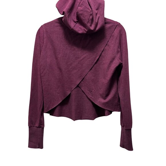 Gymshark Cross Back Hooded Cropped Sweatshirt Size XS Deep Plum - Picture 4 of 7